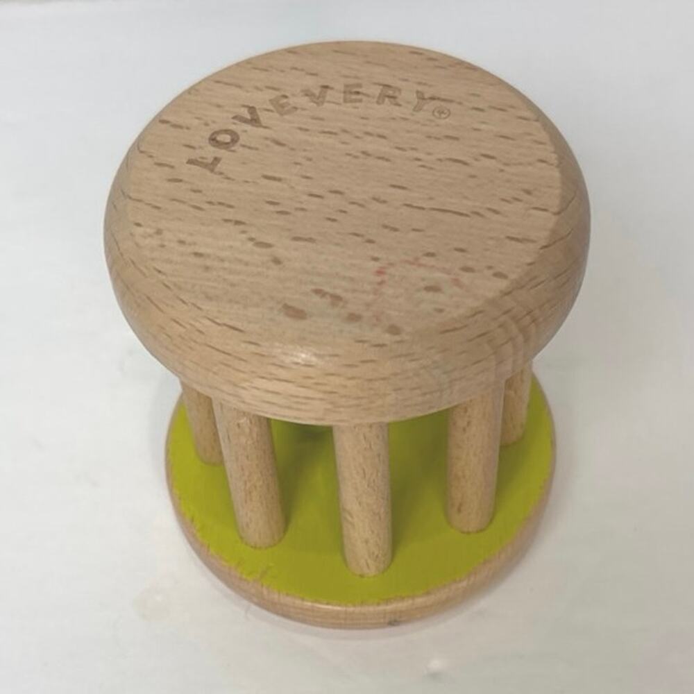 LOVEVERY Wooden Rolling Bell Rattle Montessori Wooden Baby Toy
